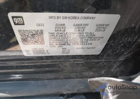 2023 Buick Encore Gx Select from USA, damaged, VIN KL4MMESL7PB151159